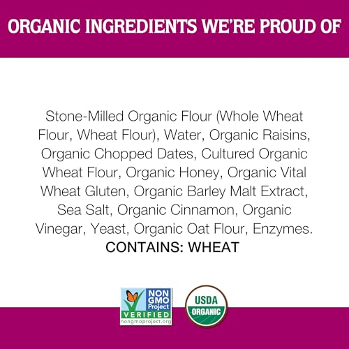 One Mighty Mill Whole Wheat Cinnamon Raisin Bagels, 100% Organic, Fresh-Milled, Stone-Ground Flour - No Preservatives or Artificial Ingredients