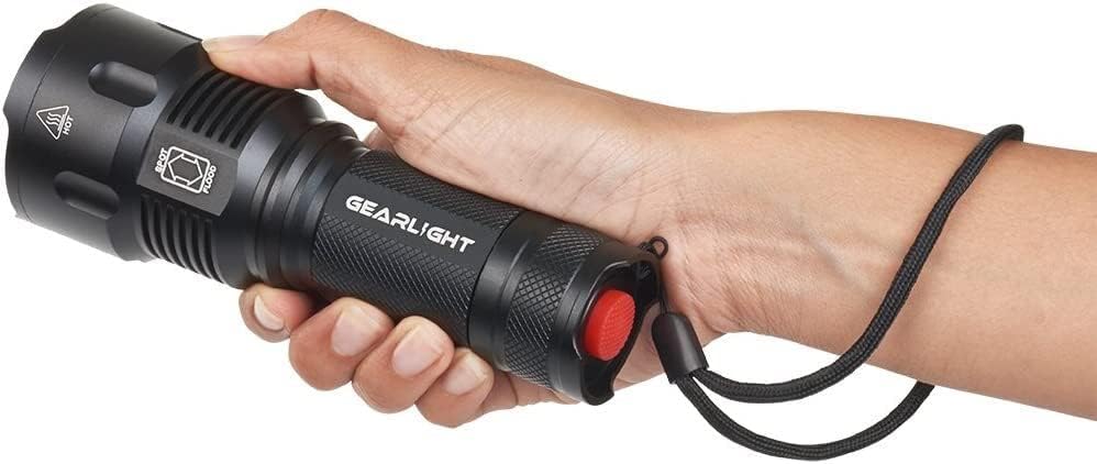 GearLight High-Powered LED Flashlight S1200 - Mid Size, Zoomable, Water Resistant, Handheld Light - High Lumen Camping, Outdoor, Emergency Flashlights - S1200-1 Pack, (Batteries Not Included)