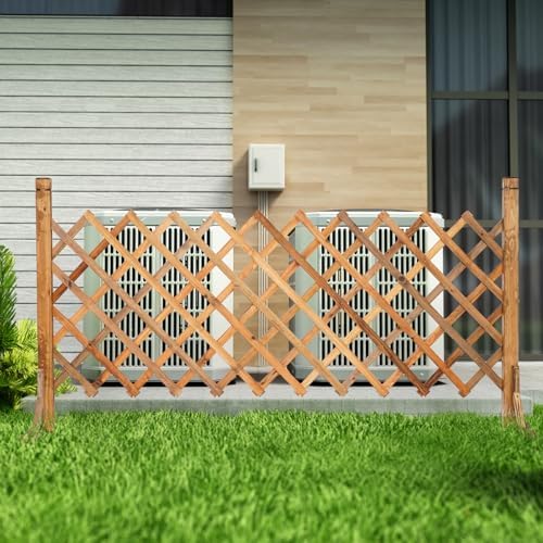 uyouous Garden Fence Wood Garden Fencing 2 Pack Extendable Instant Fence
