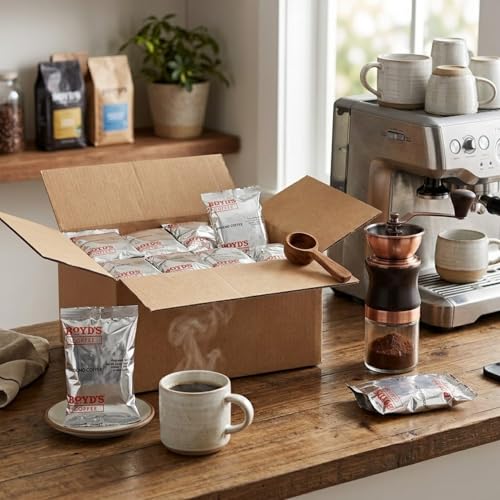 Boyd's Coffee Ground Coffee, French No. 6, Dark Roast , 2.5-Ounce Portion Packs (Pack of 50)
