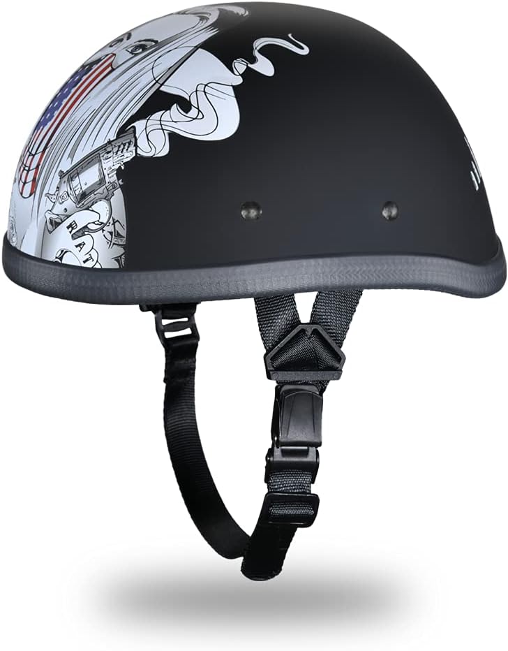 Daytona Helmets Graphics Bicycle Helmets for Men - Novelty Half Helmet with Breathable Liner - Retro Skull Cap – Eagle Headgear with Head Wrap
