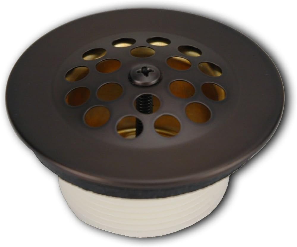Trip Lever Bathtub Drain Trim Kit, Oil Rubbed Bronze | Fits 1-1/2" & 1-7/8" drain threads, adapter included. 2-hole faceplate, grid strainer