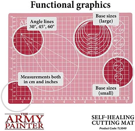 The Army Painter, Self-Healing Cutting Mat, Double Sided PVC Non-Slip, A4 | 3-Ply Gridded Miniature and Model Cutting Board, A4, Tabletop Roleplaying
