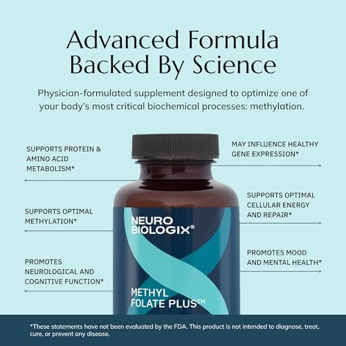 Neurobiologix Methyl Folate Plus, L-5 Methylfolate, 90 Capsules | Folinic Acid & B Vitamins, Brain & Heart Function, for Men & Women, Gluten-Free