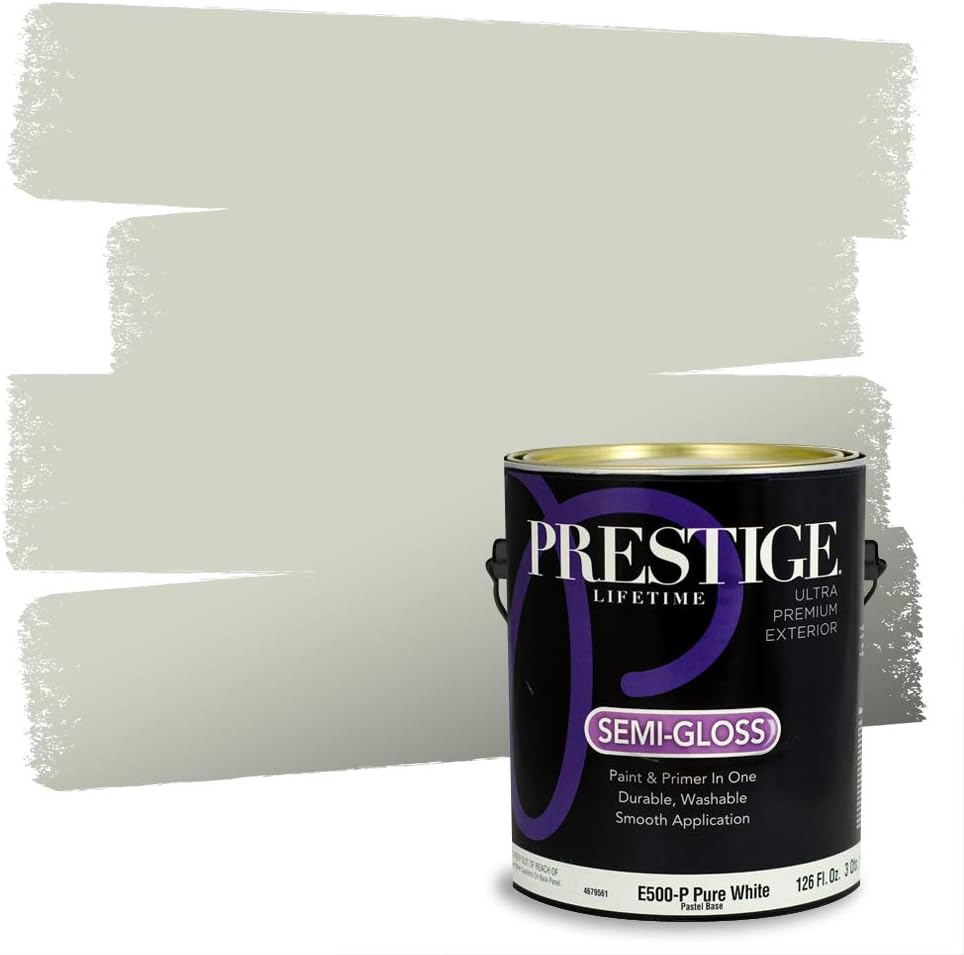 PRESTIGE Paints Exterior Paint and Primer In One, 1-Gallon, Flat, Comparable Match of Sherwin Williams* Coastal Plain*