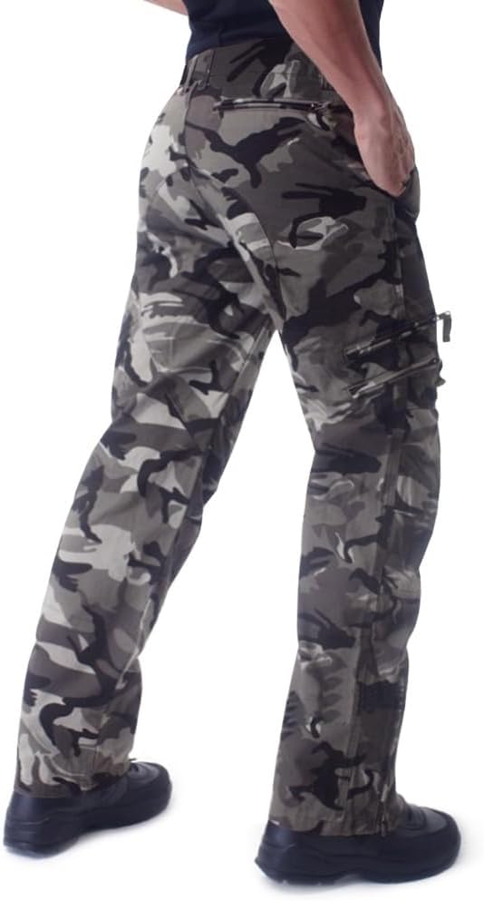 CRYSULLY Mens Tactical Cargo Pants Ripstop Cotton Military Hiking Work
