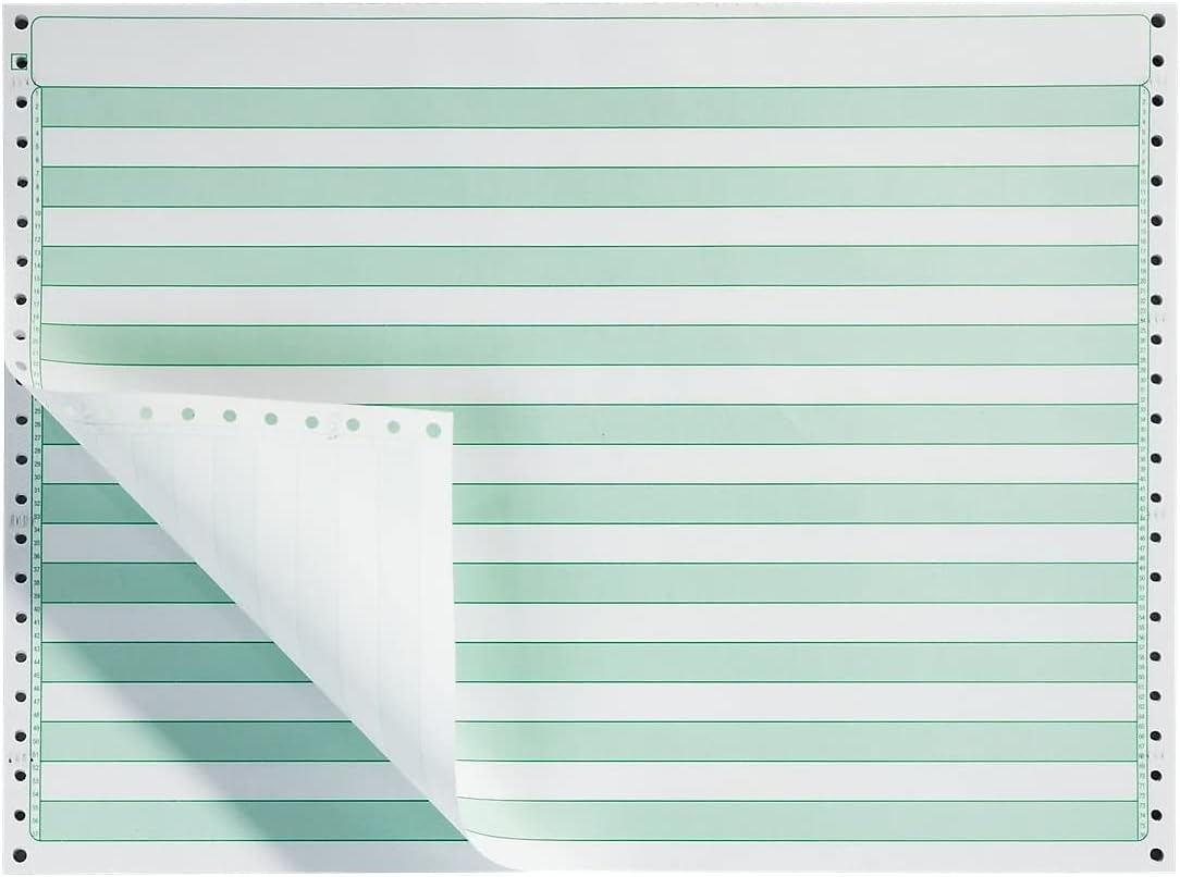 Staples Green Bar Computer Paper, 14 7/8" x 11", 20lb, 2,700/Box, For Office, School & Home