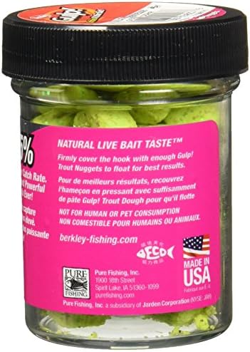 Berkley Gulp! Trout Nuggets Dough Bait, Scented and Flavored Soft Bait for Freshwater Fishing, Designed to Attract Trout, High Visibility