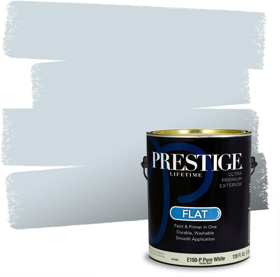 Prestige Paints E400-P-SW6506 Exterior Paint and Primer in One, 1-Gallon, Satin, Comparable Match of Sherwin Williams Vast, 1 Gallon, SW45-Vast Sky
