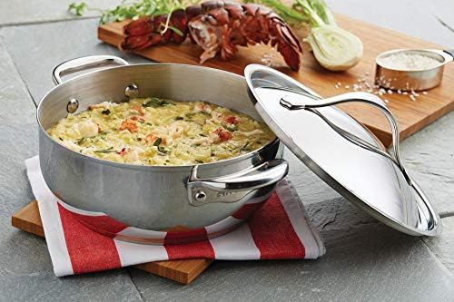 Anolon Nouvelle Stainless Steel Cookware Pots and Pans Set, 10 Piece | Stainless Steel Cookware Set with Lids, Oven Safe to 500°F, Durable Everyday Cooking, Dishwasher Safe