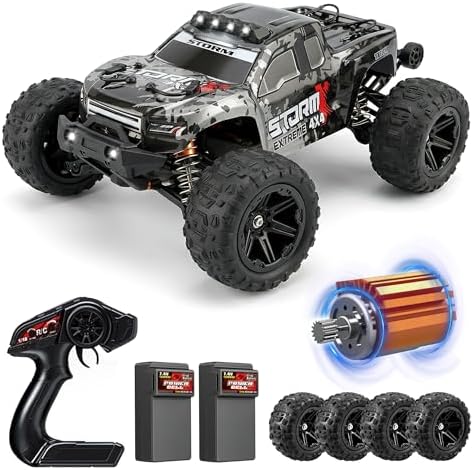 V3 1/14 Fast RC Cars for Adults, 4x4 Offroad Waterproof Monster Truck | 40+ mph High Speed Remote Control Drift Buggy Car , Electric Powered All Terrain Truggy with 2S Battery for Snow Sand