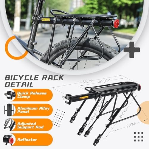 West Biking 220LB Solid Bearing Universal Adjustable Bike Cargo Rack Stand |  220LB high load-bearing capacity, quick disassembly design, universal for bicycles, suitable for Ebike