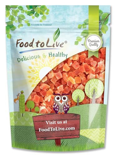 Food to Live Dried Diced Papaya, 10 Pounds Kosher, Vegan, Sweetened, Unsulfured, Bulk