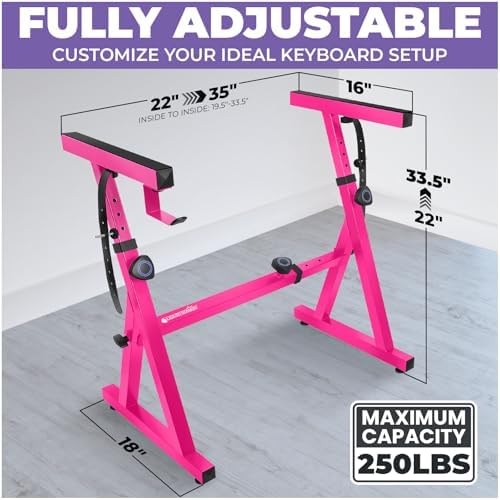 Liquid Stands Piano Keyboard Stand - Z Style Adjustable and Portable Heavy Duty Music Stand for Kids and Adults -Fits 54-88 Key Electric Pianos - Sturdy Musical Keyboard Stand (Black)