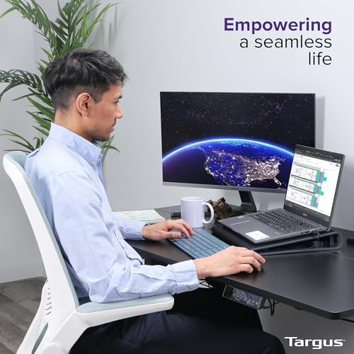 Targus 17 Inch Dual Fan Lap Chill Mat - Soft Neoprene Laptop Cooling Pad for Heat Protection, Fits Most 17" Laptops and Smaller - USB-A Connected Dual Fans for Heat Dispersion (AWE55US)