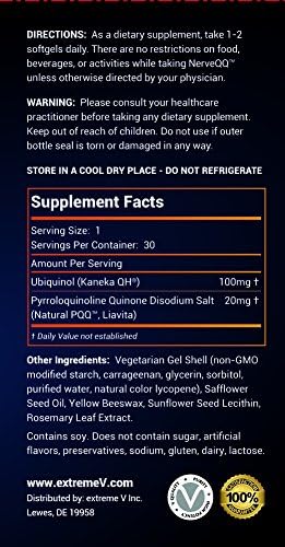 NerveQQ Ultra Advanced Formula Neuropathy Support - #1 Recommended Nerve Growth Factor (NGF) Health and Function. 100mg of Ubiquinol (QH) Plus