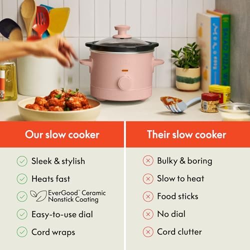 bella 1.5qt Manual Slow Cooker with 3 Heat Settings, Blossom