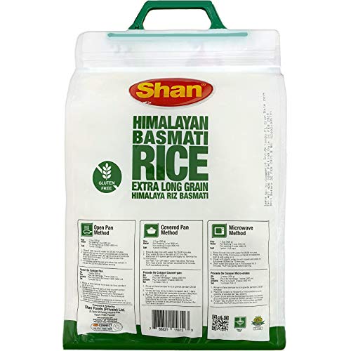 Shan Premium Quality Kernel Basmati Rice 10 Lbs Bag - Extra Long Aged Aromatic - NET WT 10 lbs (Packaging may Vary)