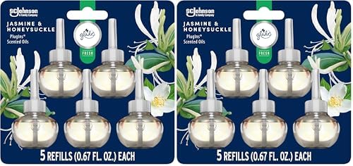 Glade PlugIns Refills Air Freshener, Sea Mist & Cypress, Scented and Essential Oils for Home and Bathroom, 0.67 Fl Oz, 5 Count