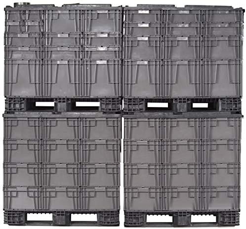 Buckhorn SW3215080201000 Plastic Straight Wall Storage Container Tote, (32-Inch x 15-Inch x 7-1/2-Inch), light grey