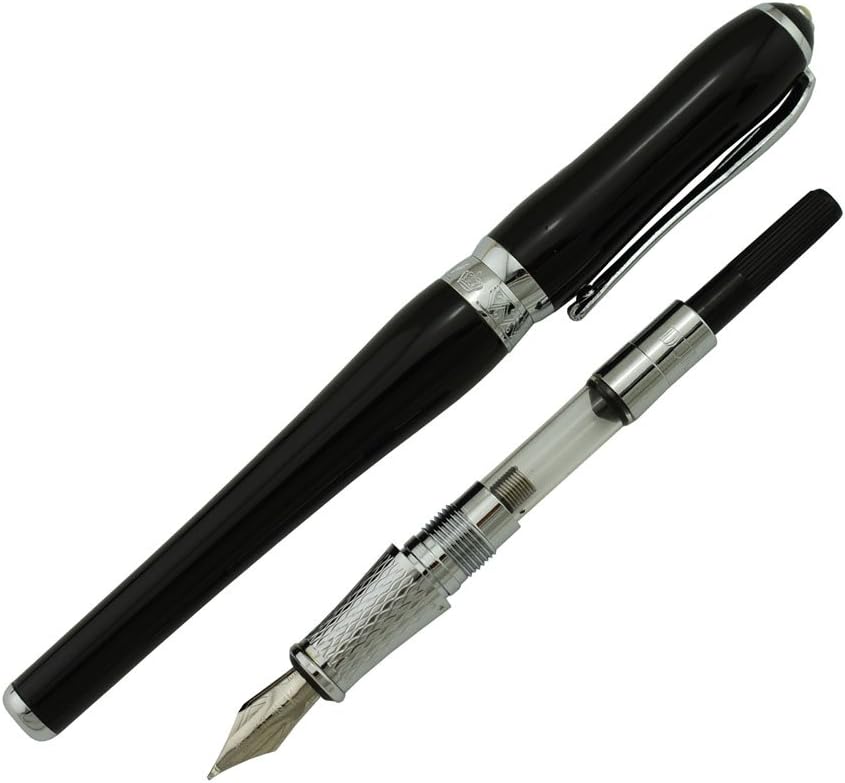 Duke Fude Nib Fountain Pen Medium to Broad Nature Mother Pearl on Cap with Pen Pouch sketching Art Drawing Signature Calligraphy Pen Case Set
