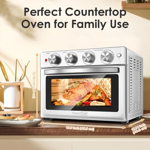 Geek Chef Air Fryer Toaster Oven 26 QT, Large AirFryer Convection Countertop Oven Combo with Easy Bake, Roast, Broil, Warm