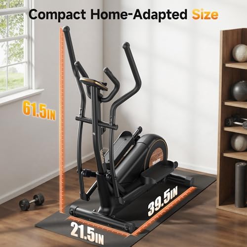 Niceday Elliptical Exercise Machine with 15.5/18/19IN Long Stride | Compact Elliptical Machine for Home Use, 16 Resistance Levels; 400LBS Stable Loading Capacity; Kinomap APP Support