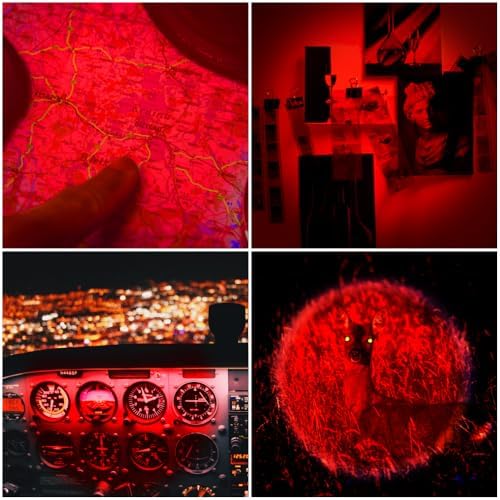 High Power 1 Mode Red LED Flashlight, Single Mode Red Flashlight, Red Light Flashlight Red Light Torch for Astronomy, Aviation, Night Observation