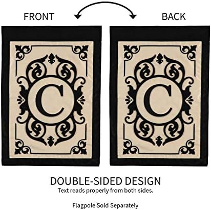 Cambridge Monogram Garden Applique Flag, Letter C - 13 x 1 x 18 Inches