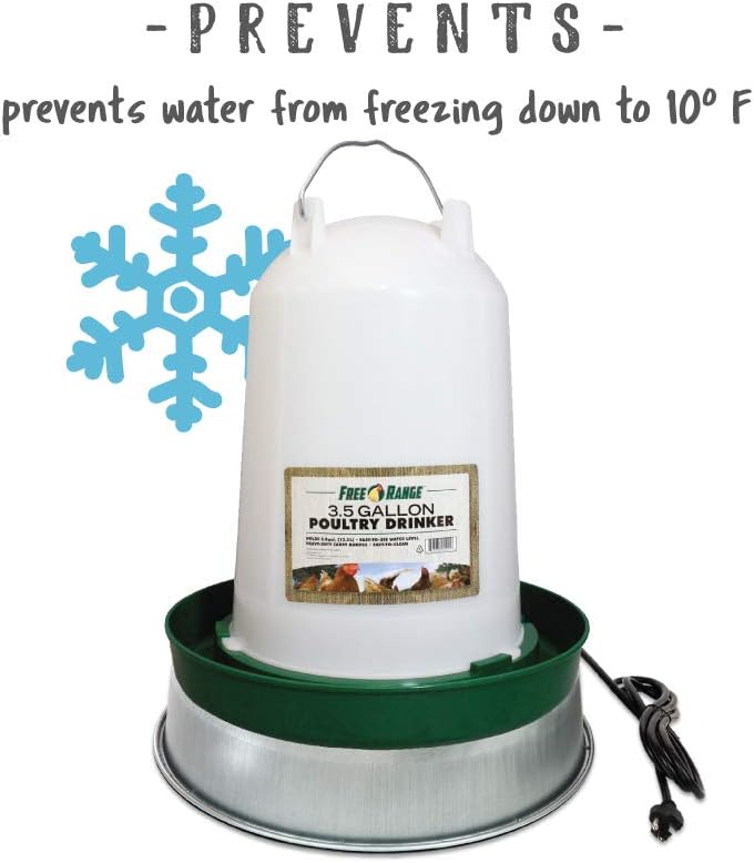 Harris Farms Heated Poultry Drinker Base for Chicken Waterers & Coops