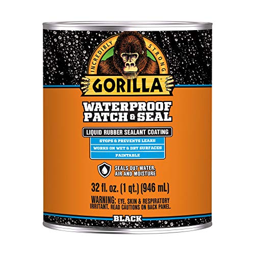 Gorilla Patch & Seal Liquid Rubber Waterproof Sealant, Black, 32 oz