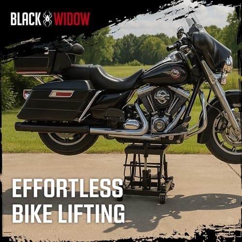 Black Widow Motorcycle or ATV Lift Jack Stand Hydraulic, Steel, 1,500 lb