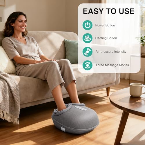 Medcursor Foot Massager with Heat - Shiatsu Feet Massage Machine Delivers Relief for Tired Muscles & Plantar, Deep Kneading Therapy