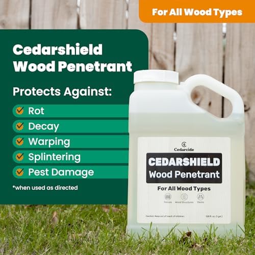 Cedarcide Cedarshield (1 Gallon) | Non-Toxic Wood Treatment and Stabilizer | Protects Wood from Moisture and Decay