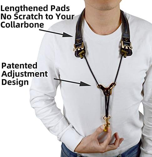 adorence Leather Saxophone Neck Strap for Alto & Tenor Saxophone - Red