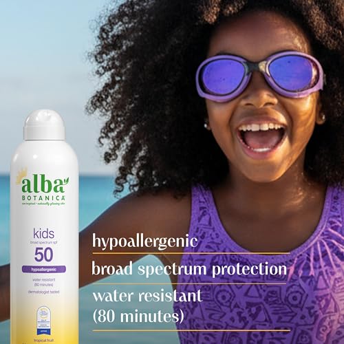 Alba Botanica Sport Sunscreen Spray for Face and Body, SPF 50, 5 fl oz Bottle