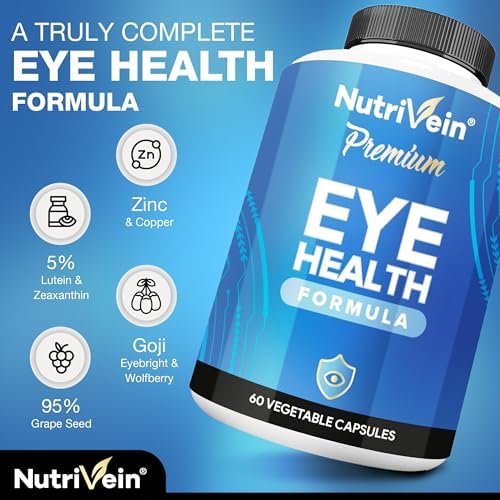 Nutrivein Lutein & Zeaxanthin Eye Vitamins with Eyebright - 60 Capsules