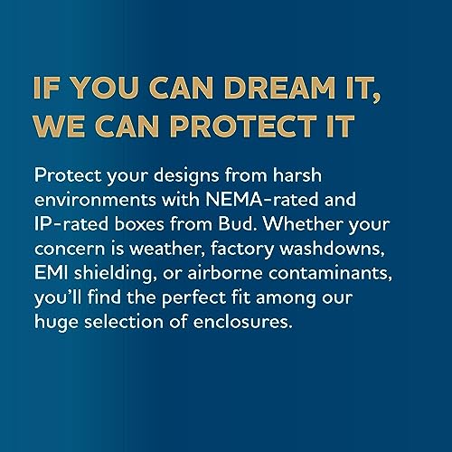 BUD Industries NBF-32014 Plastic Indoor NEMA ABS, 7.72" L x 7.72" W x 5.71" D, White