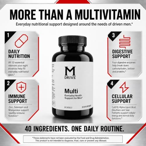 M Drive Multi Men's Daily Multivitamin Immune & Energy Support, 90ct