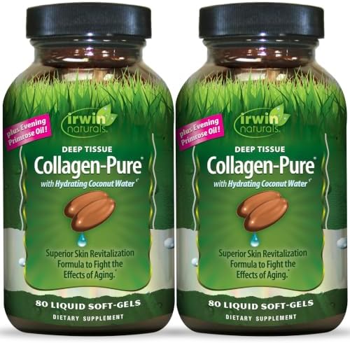 Irwin Naturals Deep Tissue Collagen-Pure Connective Tissue Support | Structural Collagen Support | 2,000 mg Hydrolyzed Collagen | Joint & Skin Wellness | 80 Liquid Soft-Gels