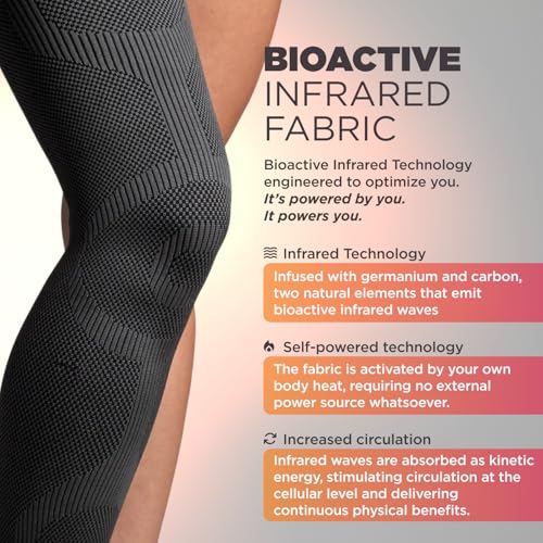 Incrediwear Leg Sleeve – Infrared Full Leg Sleeves for Women and Men Supporting Pain Relief, Swelling, Muscle Recovery, Post-Op, Lymphedema, ACL Recovery (Charcoal, X-Large)