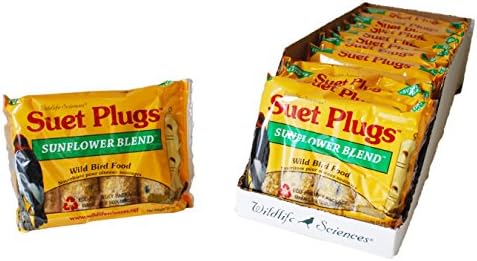 Wildlife Sciences Suet Plugs 48 Pack, Case of 12 Individually Wrapped 12 oz 4 Packs (Peanut Blend)