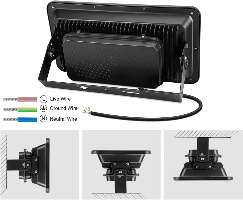 200W LED Flood Lights Outdoor, 20000LM Super Bright Security Floodlight, 100-277V, IP66 Waterproof, Commercial Exterior Light Fixture, 6000K Daylight White, Arena Yard Court Stadium Parking Lot Light