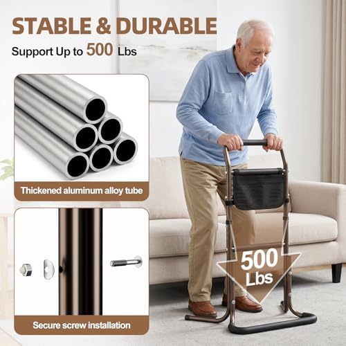 SPECILITE Adjustable Stand Assist Aid for Elderly, 500Lbs Weight Capacity | 32.9" - 35.8" Height Adjusted Aluminum Alloy Mobility Aid