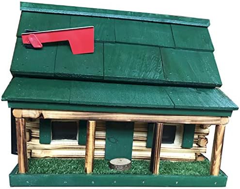Log Cabin with Porch Wooden Mailbox Green Amish Made in USA