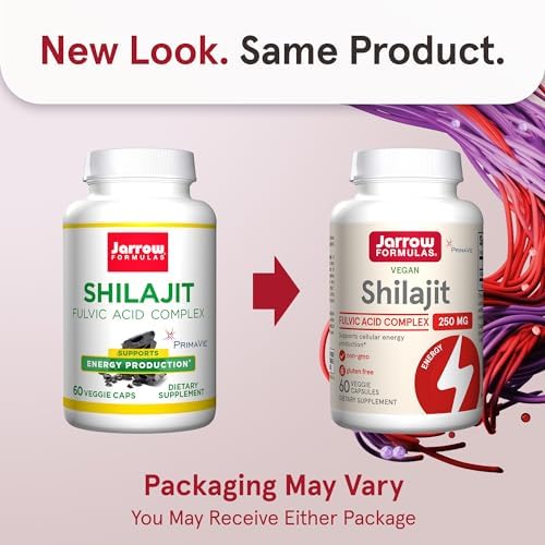 Jarrow Shilajit 250mg, Cellular Energy Production, 60 Veggie Capsules