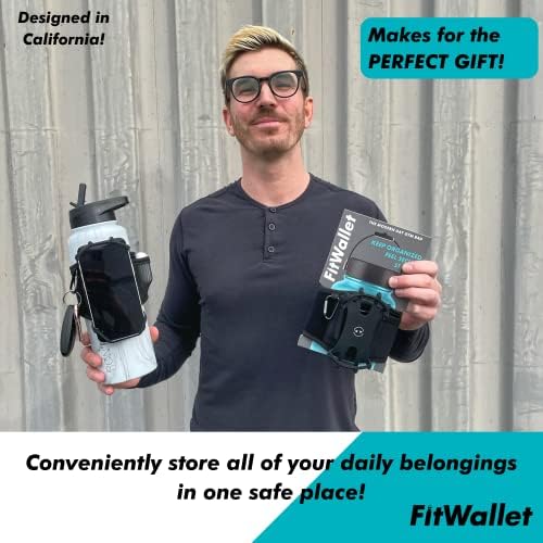 FitWallet™ Water Bottle Phone Holder & Sleeve | Strap Carrier & Pouch for Gym, Running, Hiking, Travel | Gym Bag Alternative Holds Phone