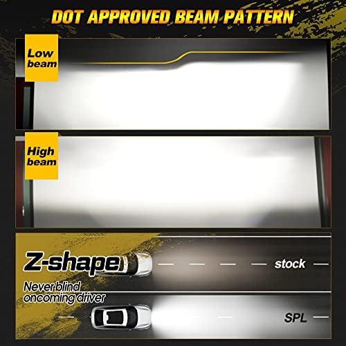SPL DOT Approved 105W Brightest Black 5x7 7x6 Projector Led Headlights Anti-glare Hi/Low Sealed Beam H6054 H5054 with DRL Compatible with Jeep Wrangler YJ Cherokee XJ Ford Chevy GMC Toyota etc
