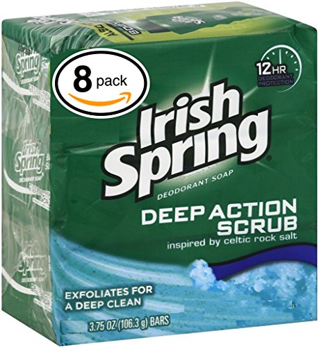 Irish Spring Deep Action Smoothening,Moisturizing,Exfoliating Scrub Bar Soap 3 Pack