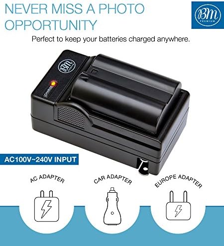 Battery Grip Kit for Nikon D850 Digital SLR Camera - Includes Qty 4 BM Premium EN-EL15 Batteries + Rapid AC/DC Battery Charger + MB-D18 Replacement